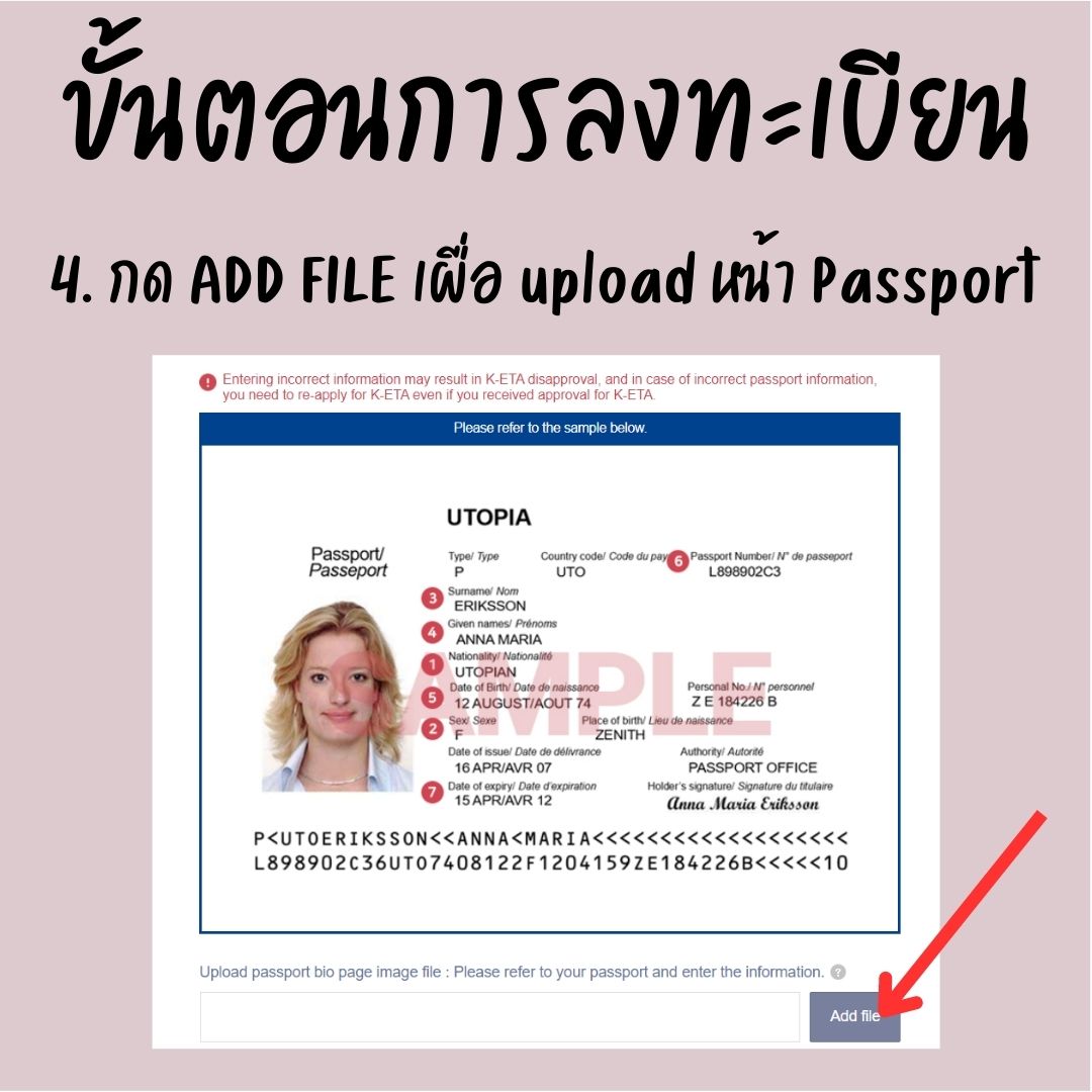 ลงทะเบียน k-eta 2024 upload passport